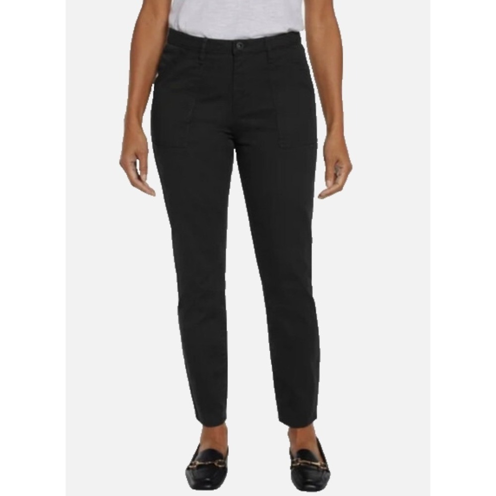 Banana Republic Womens High Rise Twill Pant Black Straight Leg Trousers 16 NWT